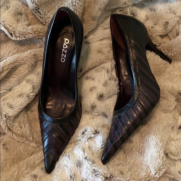 PAZZO Shoes - Sexy purple leather pointy stilettos vintage new